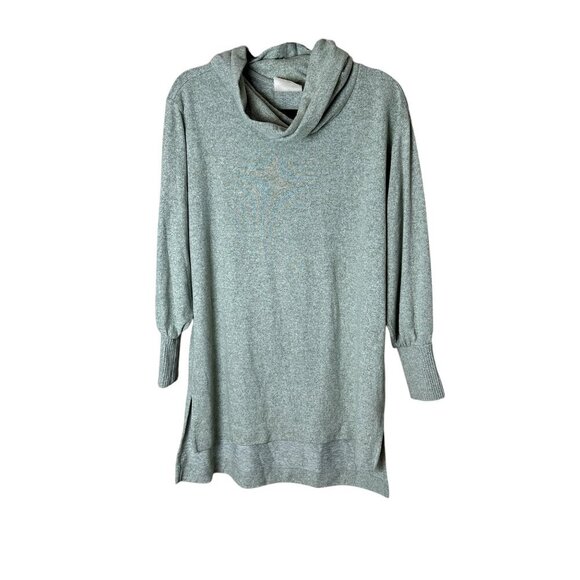ANTHROPOLOGIE MAEVE Cowl Neck Sage Heathered Tunic Top Size Small - Picture 1 of 9